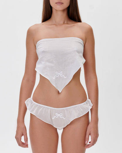 CAROLINE scarf-top in white