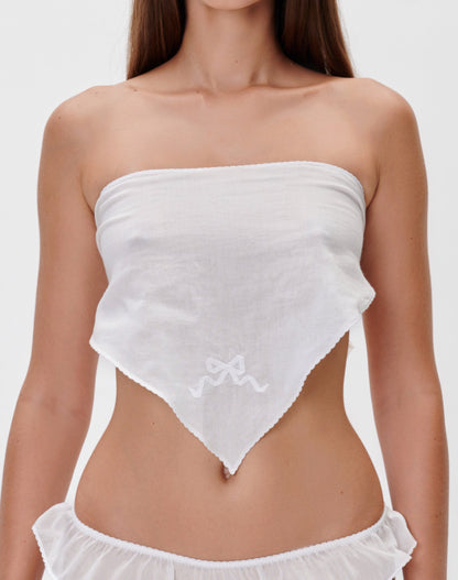 CAROLINE scarf-top in white